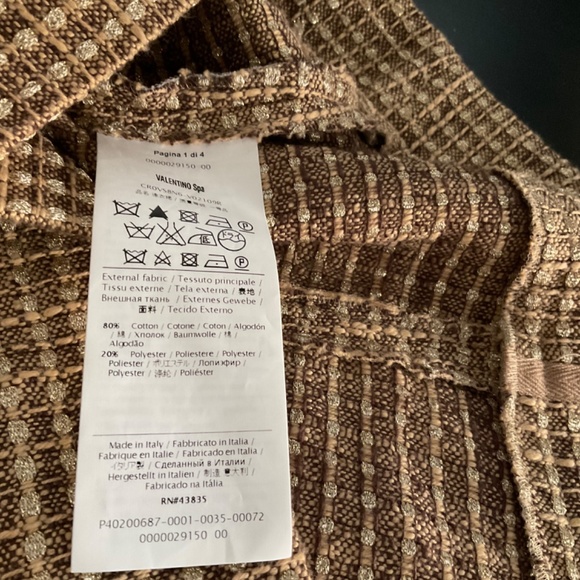 RED VALENTINO neutral gold tweed mini dress - Picture 7 of 11